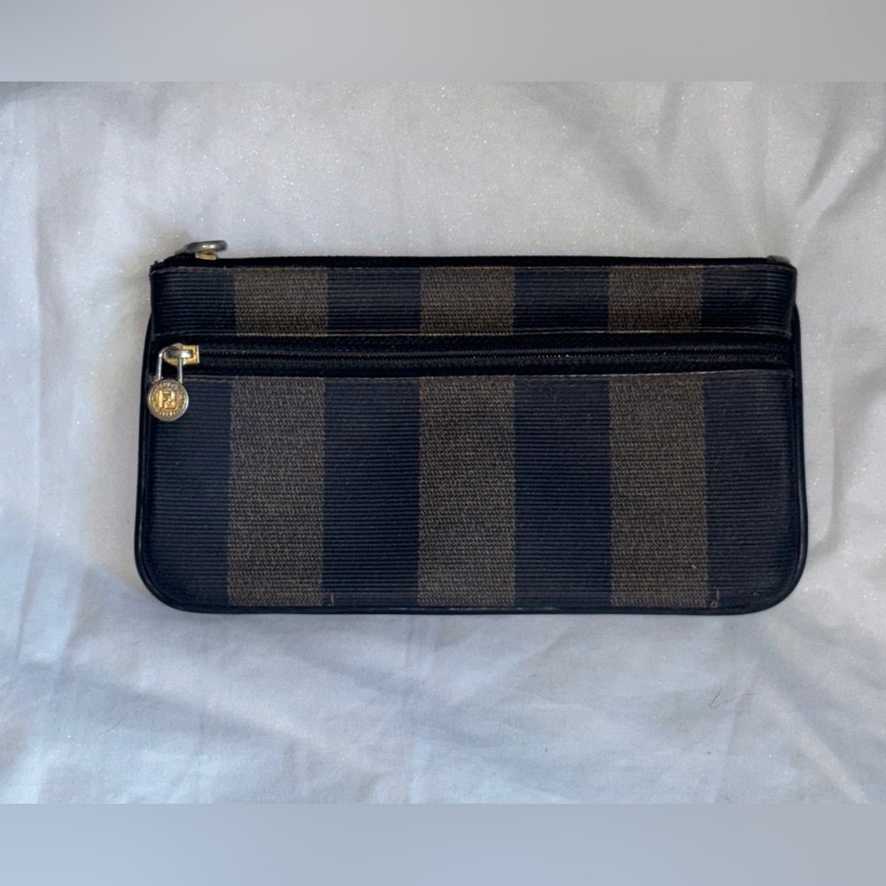 FENDI PEQUIN DOUBLE ZIP PEQUIN POUCH